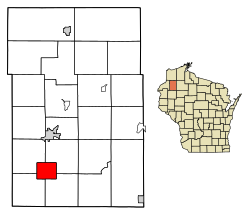 Location of Shell Lake in Washburn County, Wisconsin