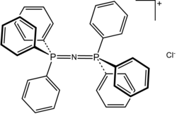 Bis(triphenylphosphine)iminium chloride is the chloride salt of a bulky lipophilic phosphonium cation [Ph3PNPPh3]+.