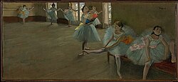 Dancers in the Classroom (1880), oil on canvas, 15 1/2 x 34 13/16 in. (39.4 x 88.4 cm), Clark Art Institute