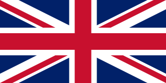 The Union Jack: a red cross over combined red and white saltires, all with white borders, over a dark blue background.