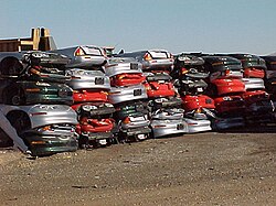 A range of scrapped EV1 cars