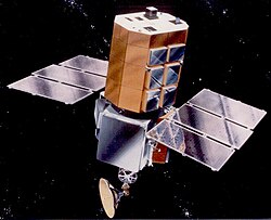 Illustration of NASA's Solar Maximum Mission satellite