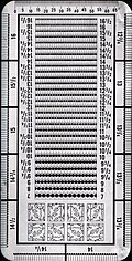 Perforation gauge. Also known as an odontometer.