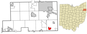 Location of New Springfield in Mahoning County, Ohio.
