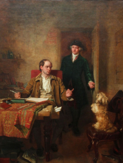 Sir Joshua Reynolds Visiting Goldsmith in His Study (1877)