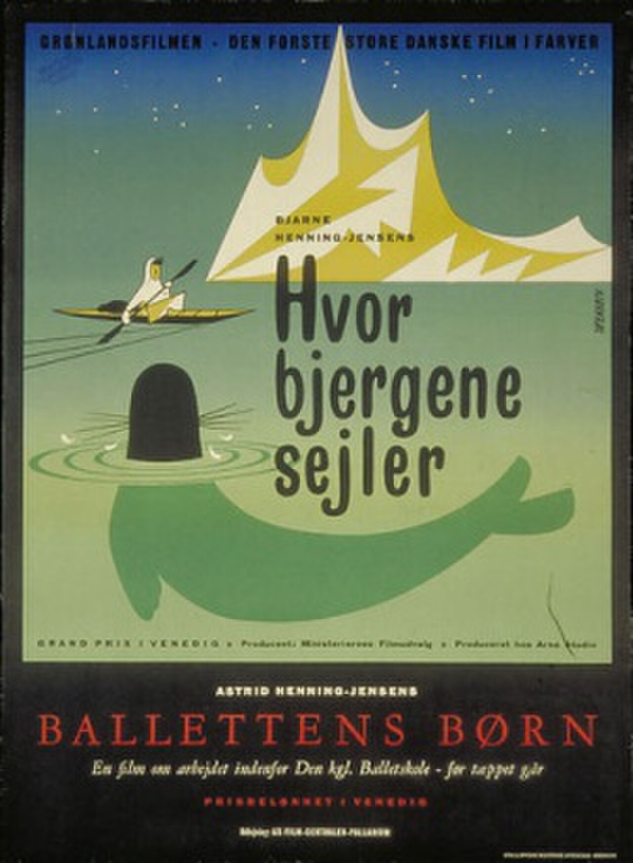 Hvor bjergene sejler 1955 Bjarne Henning-Jensen poster Børge Bjørnbøl.jpg