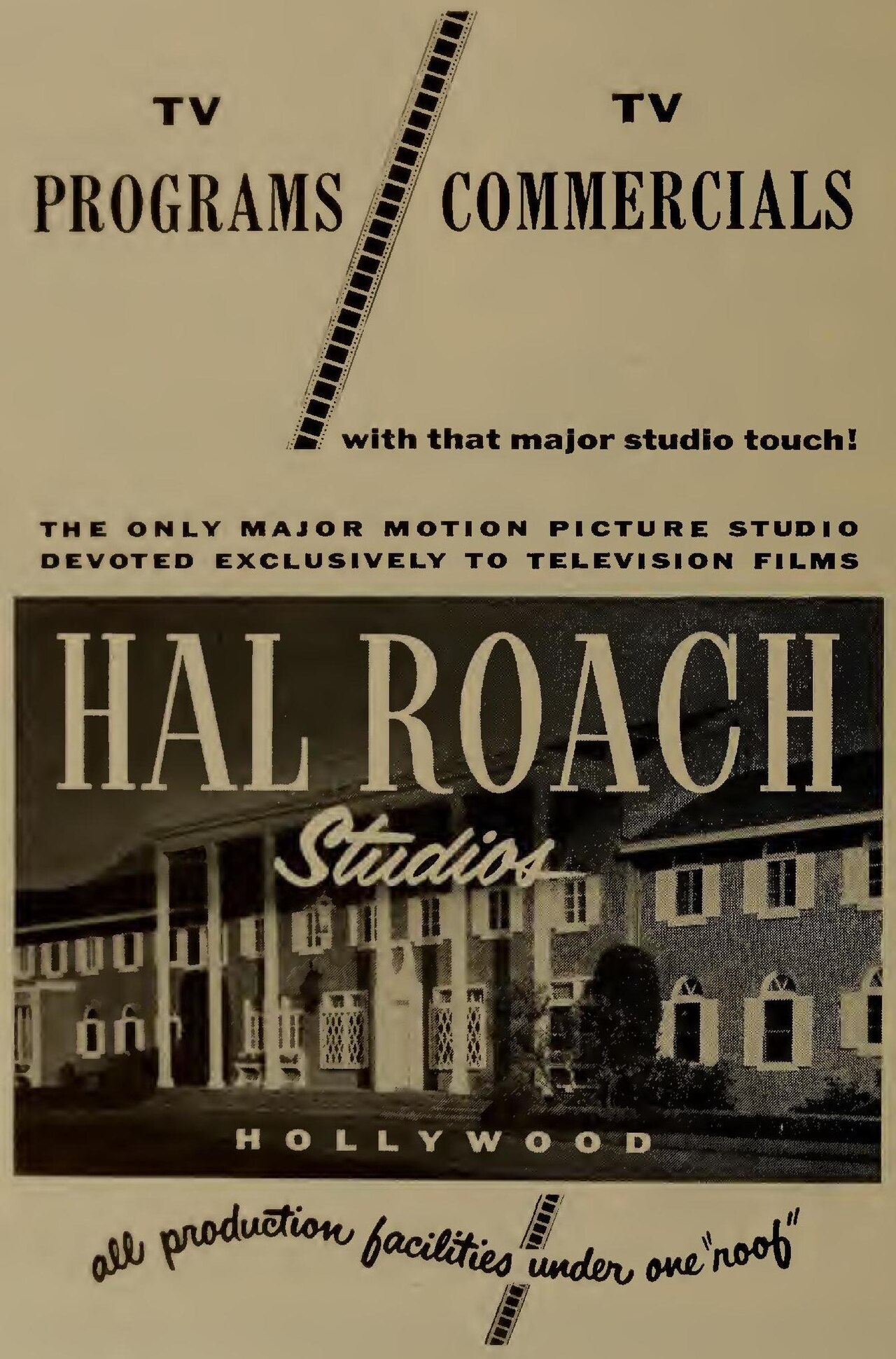 "Hal Roach Studios" ad - from, The Radio Annual and Television Yearbook, 1955 (IA radioannua00radi) (page 1058 crop).jpg