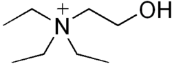 Skeletal formula of the triethylcholine cation