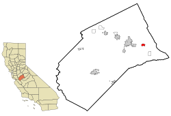 Location in Merced County and the state of California