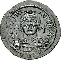 Follis of Justinian minted in Nicomedia.