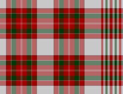 Wilsons 1819 blanket tartan with a selvedge pattern on the right