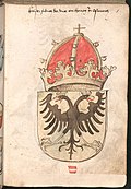 Imperial coat of arms of Frederick III (r. 1452–1493) in the Wernigerode Armorial (c. 1490)