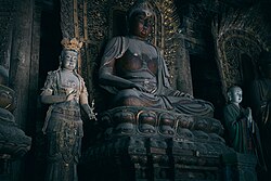 Jin Dynasty (1115–1234) statue of Akshobhya in Shanhua Temple in Datong, Shanxi, China