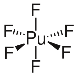 Stereo structural formula of plutonium hexafluoride
