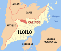 Map of Iloilo with Calinog highlighted