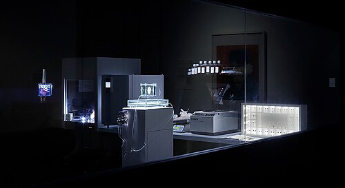Bio Atelier at Mori Art Museum exhibiting bioart