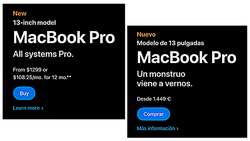 The same ad presented in two languages