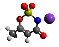Ball-and-stick model of acesulfame potassium