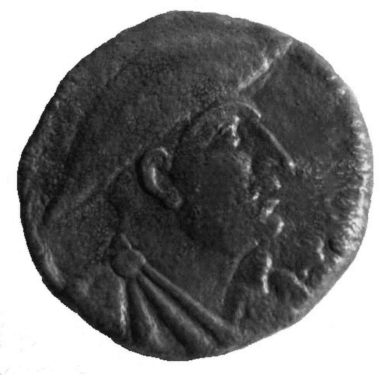 Face of King Gentius on Ancient Illyrian coin.jpg