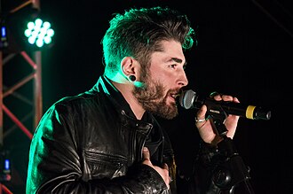Singer and songwriter Giosada in concert in Bari, Italy