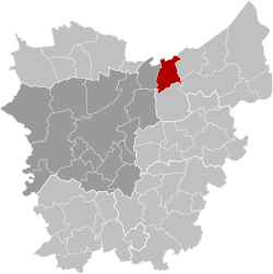 Location of Moerbeke in East Flanders