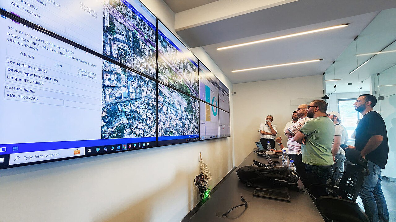 Real-time bus tracking control room in Lebanon.jpg