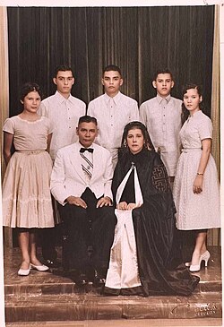 The Cebuano, Alvarez - Pido Family in the 1960s. Headed by Capt. Pablo Pido Sr. His wife, Luisa Alvarez - Pido, was given the Papal Cross; Pro Ecclesia et Pontifice by Archbishop of Cebu Julio Rosales, which she was wearing in the photo.[10]