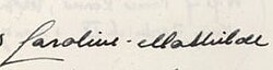 Caroline-Mathilde's signature
