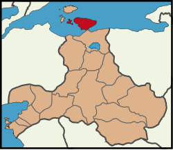 Map showing Erdek District in Balıkesir Province