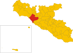 Position of the municipality of Ribera in the free municipal consortium of Agrigento