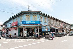 Colonial-era shoplots in downtown Tamparuli