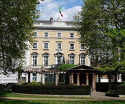 Photograph of the front of the Italian ambasaddorial residence, London