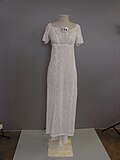Classic empire line gown, muslin with tambour, c. 1805