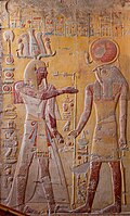 Merneptah greets the god Ra in tomb KV8