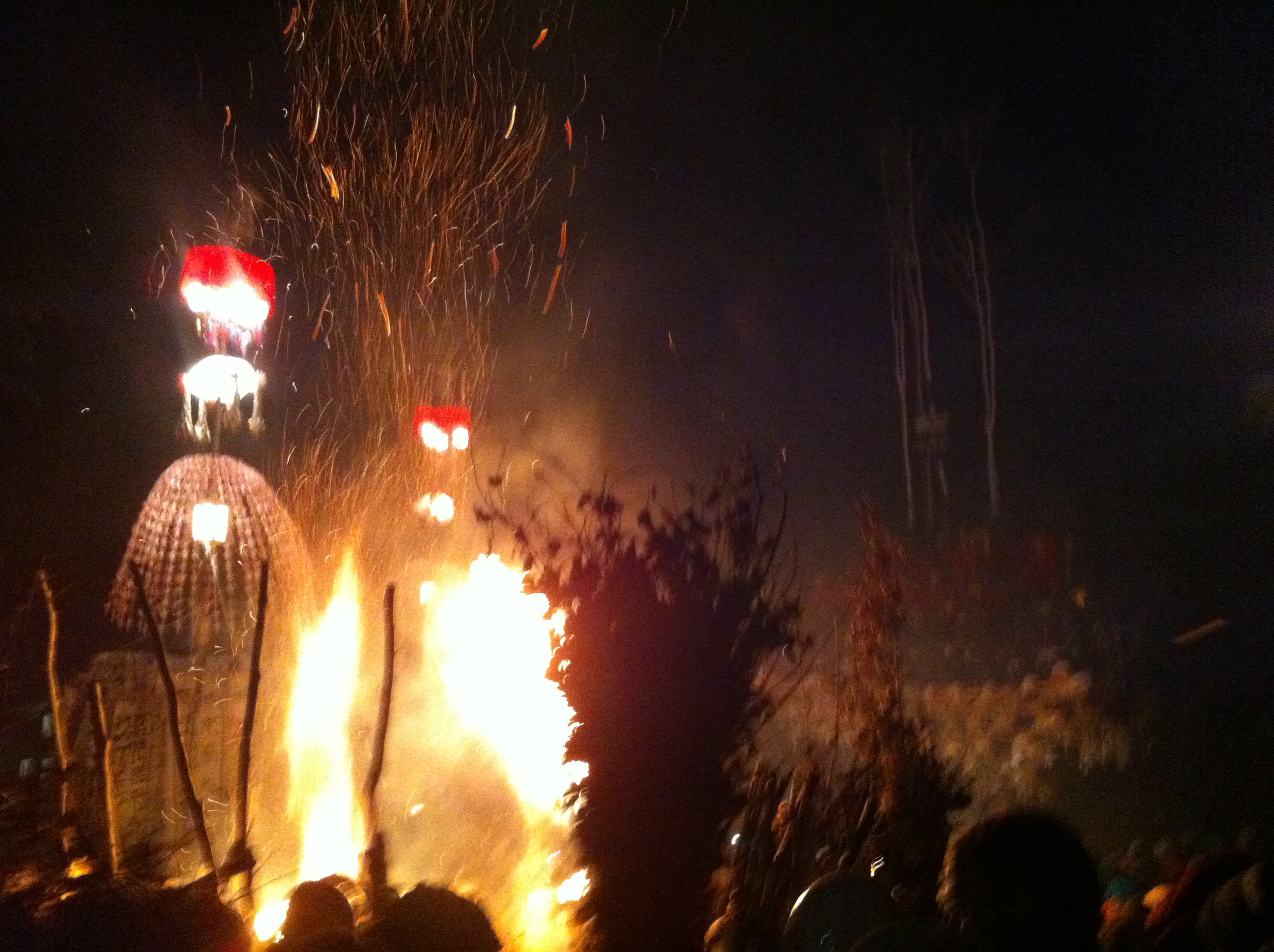The dōsojin fire festival celebration