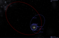 Simulated view showing the orbit of 2012 VP113