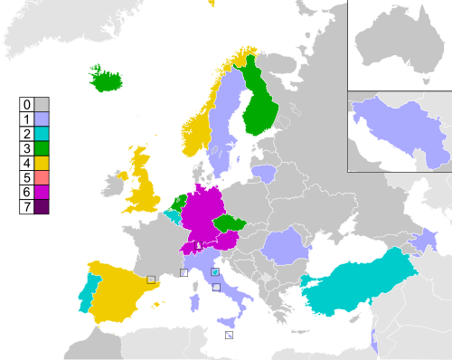 Colour-coded map