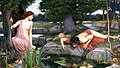 Echo, an Oread (mountain nymph) watches Narcissus in this 1903 painting of Echo and Narcissus by John William Waterhouse