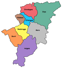 Localisation of Erpe in Erpe-Mere