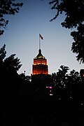 The Tower Life Building at sunset, from 2012.