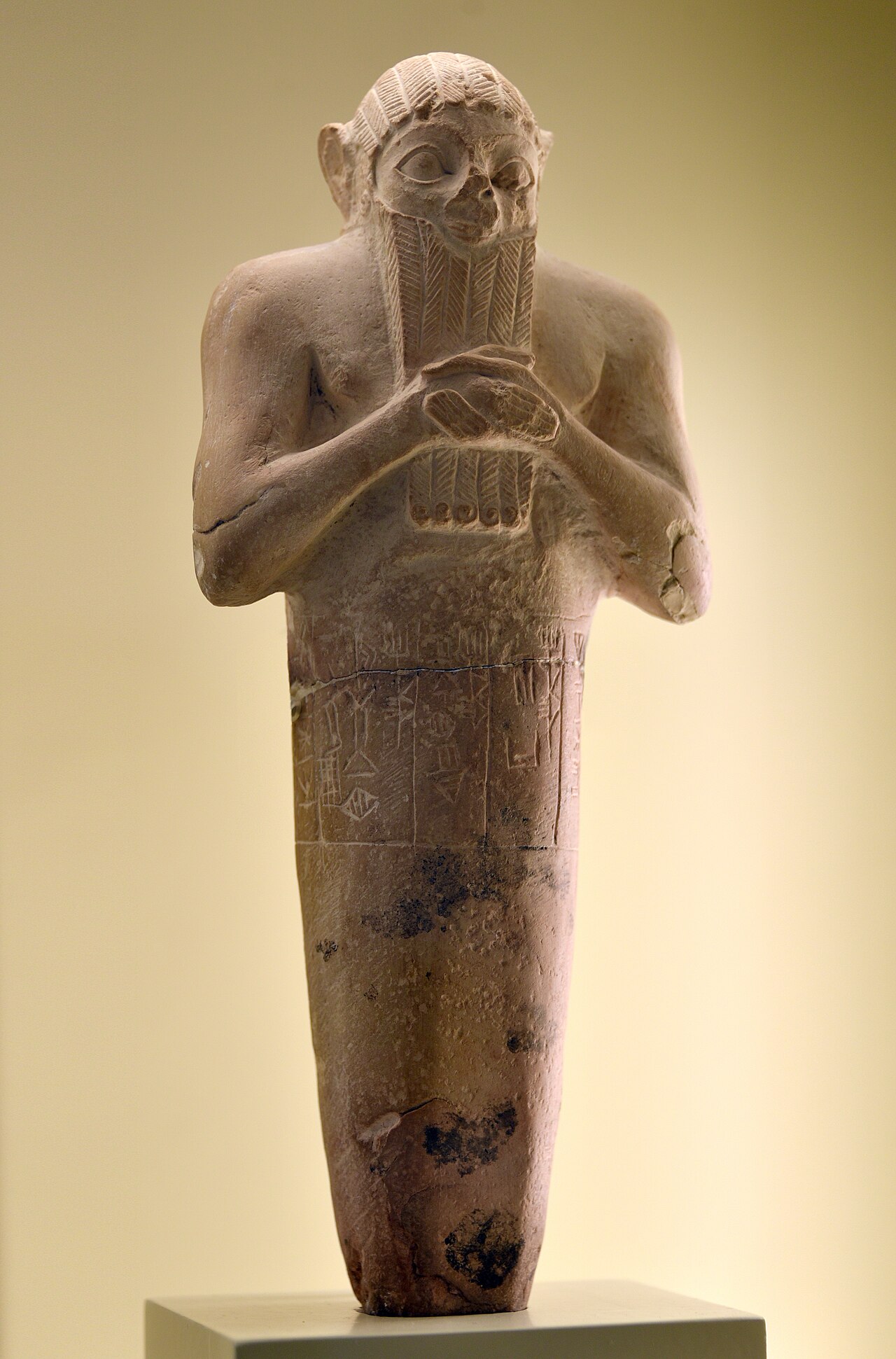 Limestone foundation peg of Lugal-kisal-si, from Uruk, Iraq. C. 2380 BCE. Pergamon Museum.jpg