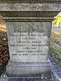Left side of family tombstone.