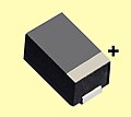 Rectangular SMD chips are available with sintered tantalum anode or with stacked aluminum anode foils