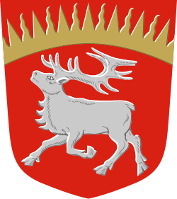 Coat of arms of Kuusamo features a male