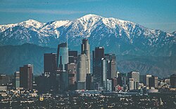 A photograph of downtown Los Angeles in 2016
