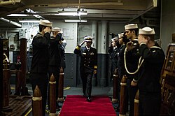 JMSDF RADM Nakata arrives aboard USS George Washington