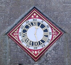 The restored clock-face on the tower of St.Mary's