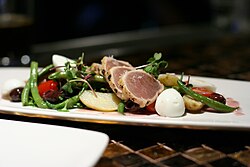 Seared albacore in a salade niçoise