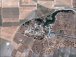 The west side of Troy Ridge. The road from Tevfikiye enters from the right.