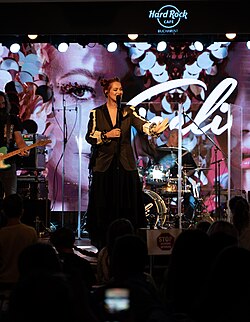 Feli at Hard Rock Cafe Bucharest in October 2022